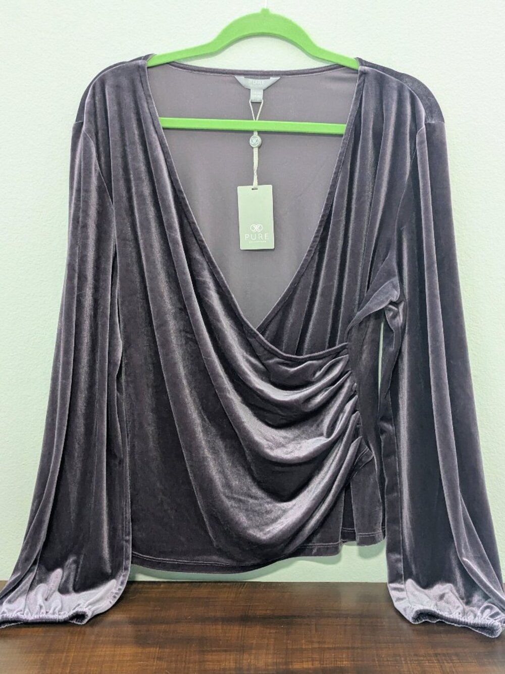 NWT Pure Collection Velour Wrap Top – Purple Heather (US 16 / UK 20)